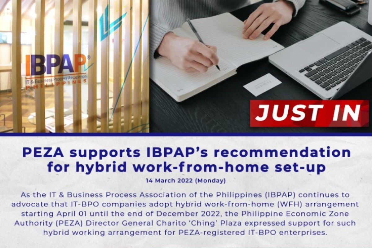 PIA PEZA supports IBPAP’s for hybrid workfromhome setup