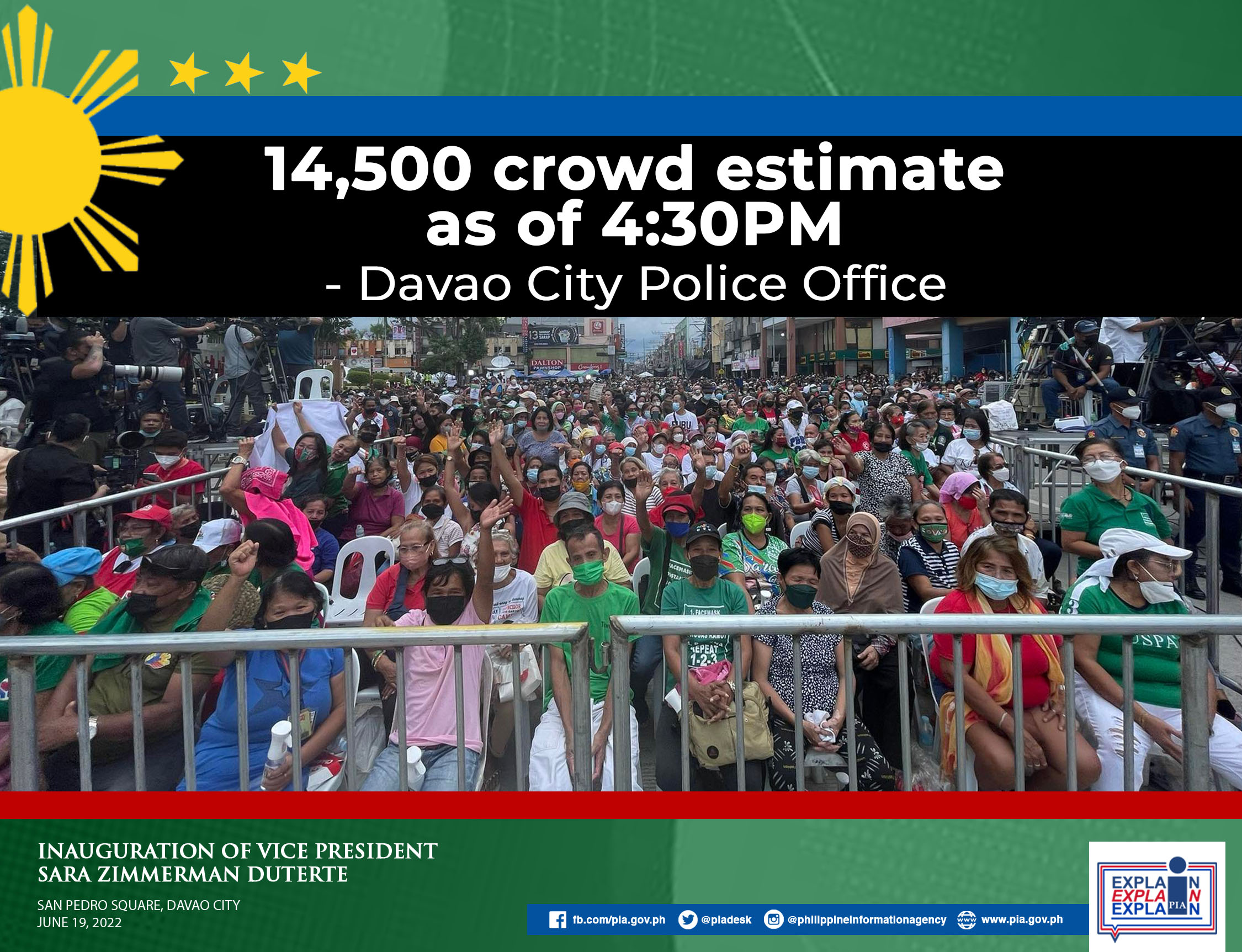 Crowd estimate at the VP-elect inaugural and oath-taking ceremony