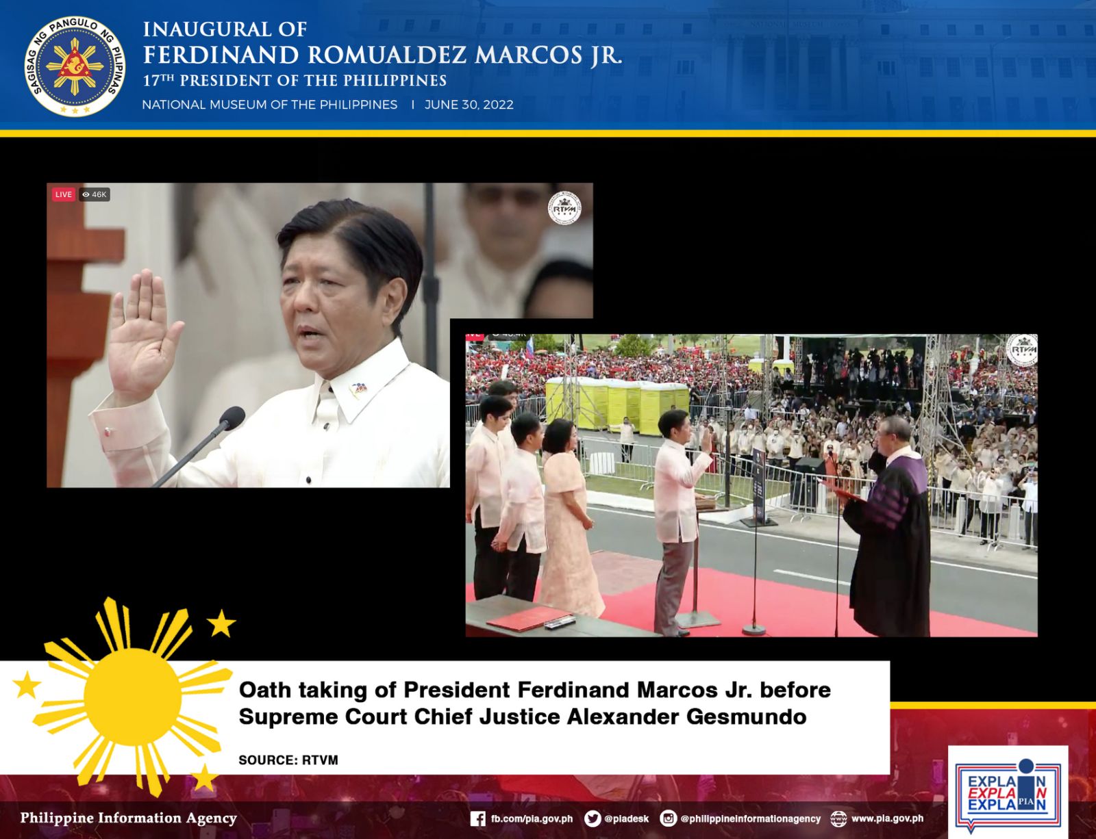 President Ferdinand Marcos Jr. takes his oath as the 17th President of the Philippines