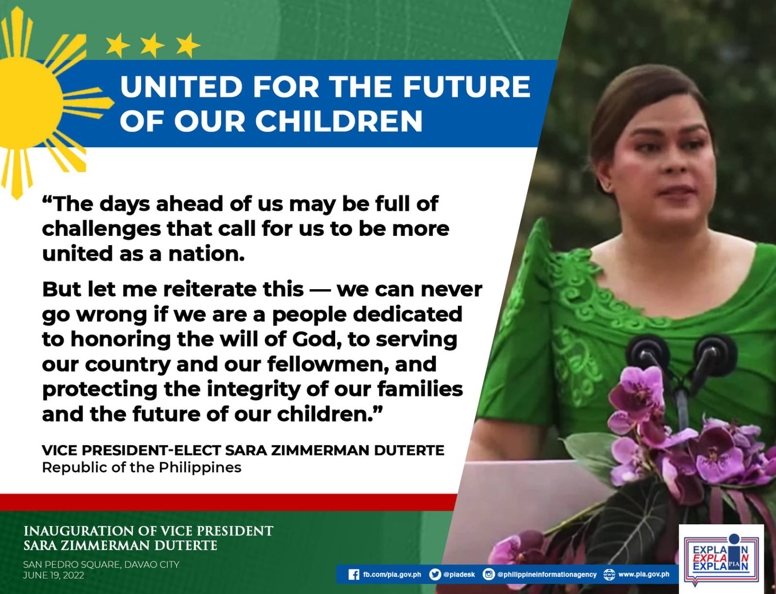 VP-elect Sara Zimmerman Duterte calls for unity