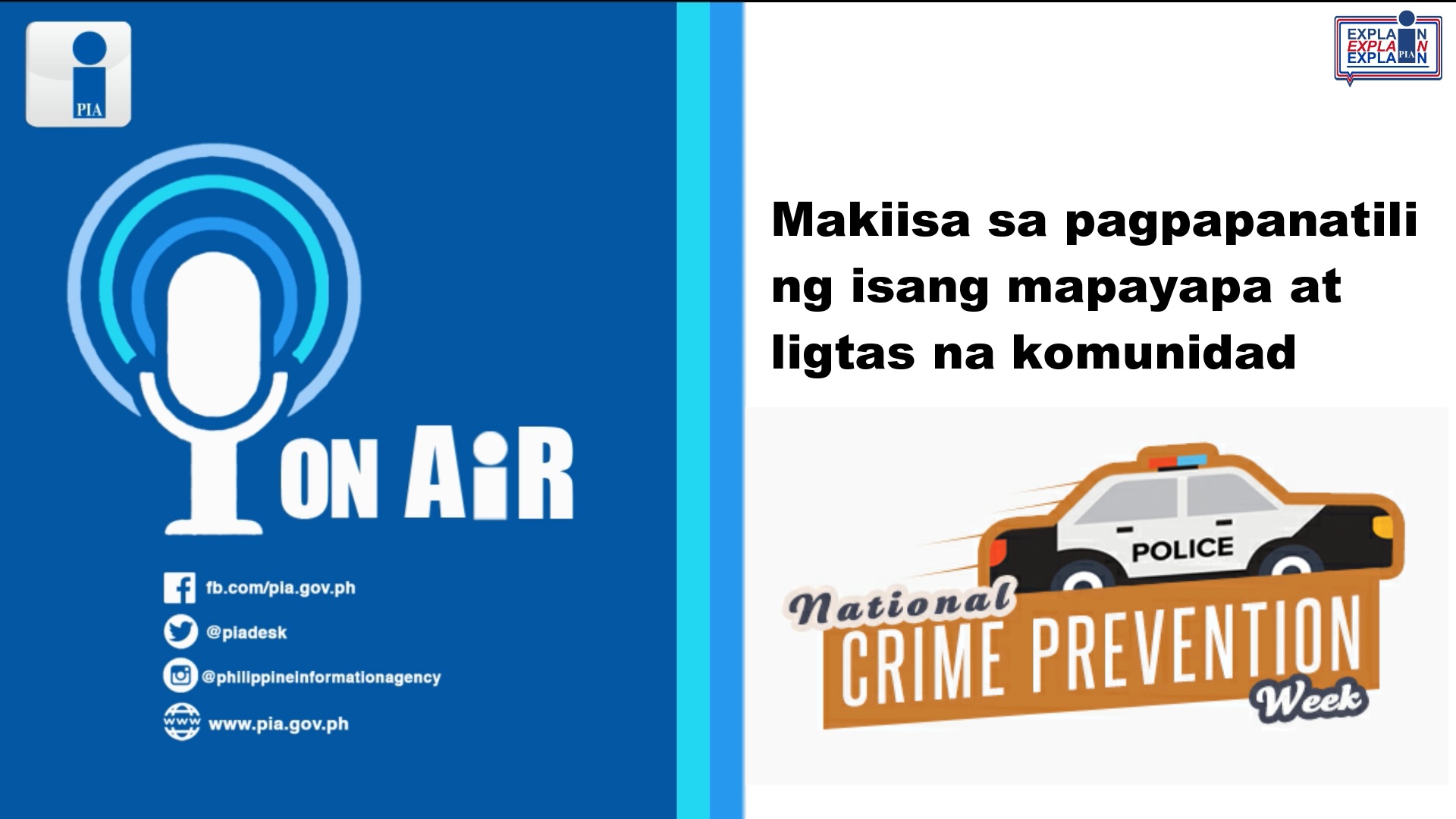 PIA ON AIR | National Crime Prevention Week